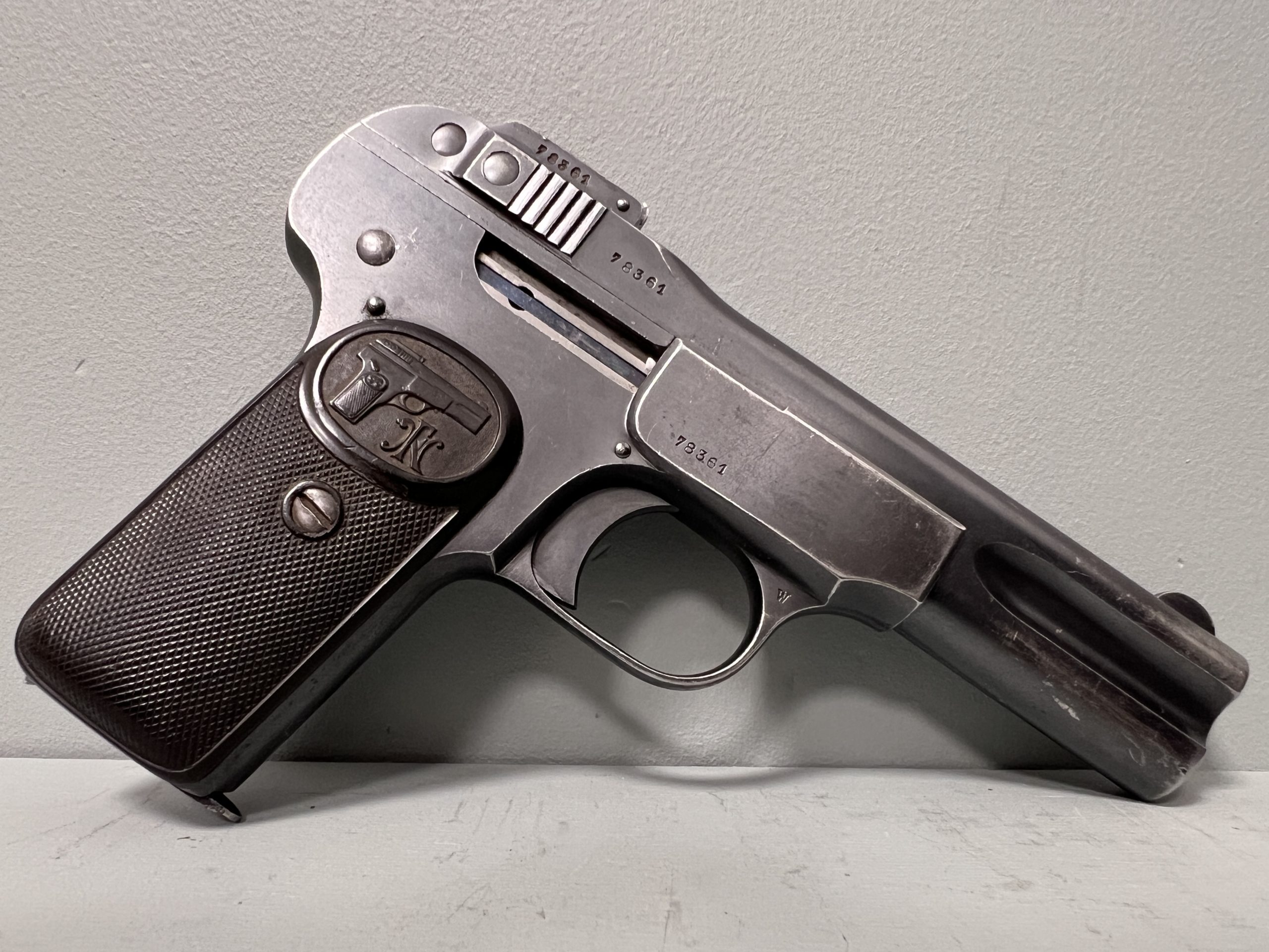 FN Browning 1900, kal. 7,65mm, 1902 rok, wczesne okładziny, BDB Lufa! /MKB-145/